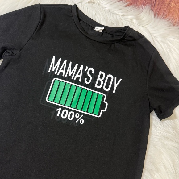 SHEIN Kids “Mama’s Boy” Graphic Short Sleeve Shirt | Boys Size 9Y - Picture 9 of 12